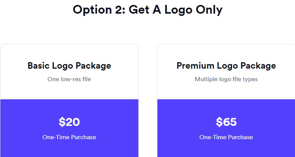 Option 2 Get A Logo Only Price Plan